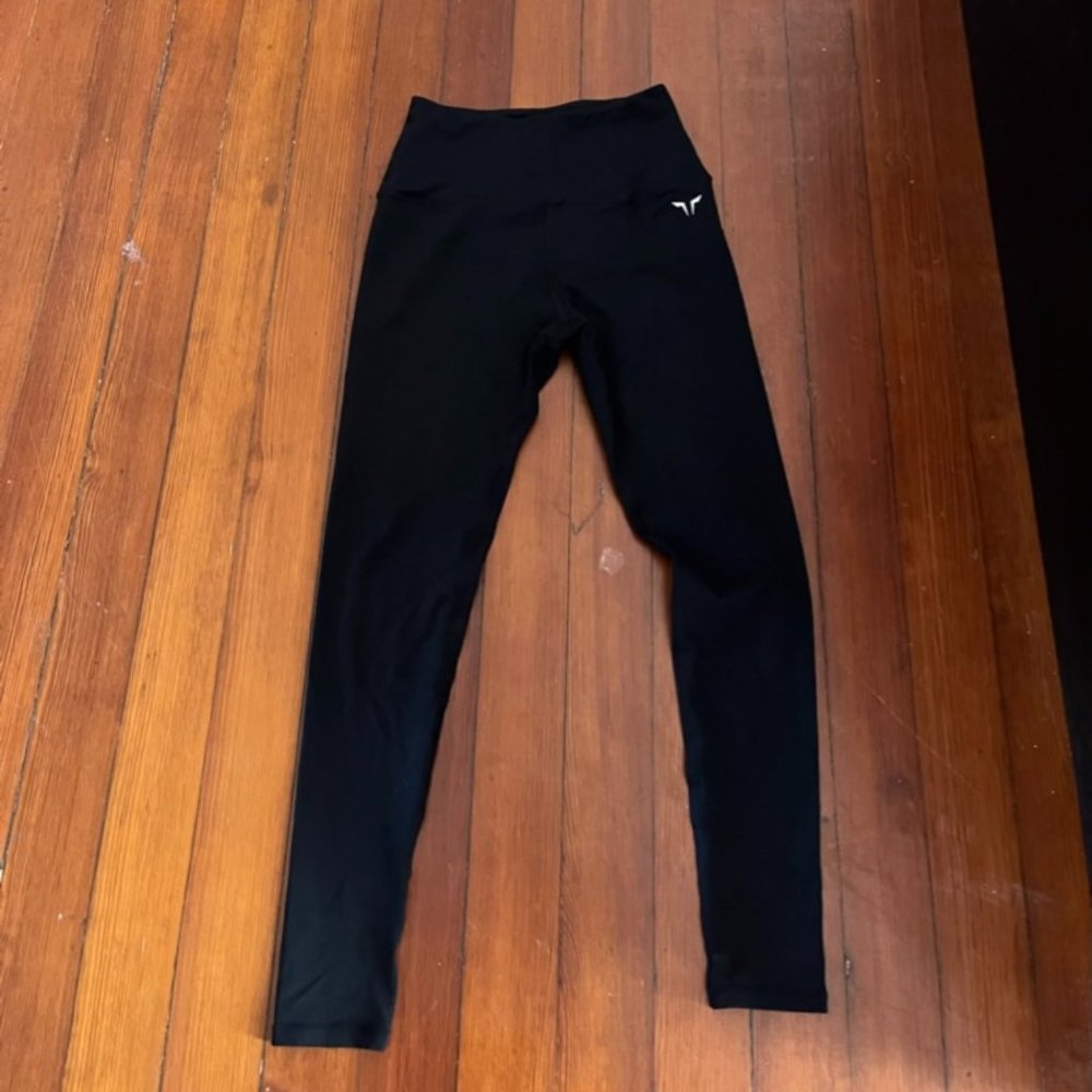 New Squat Wolf Black Leggings Large